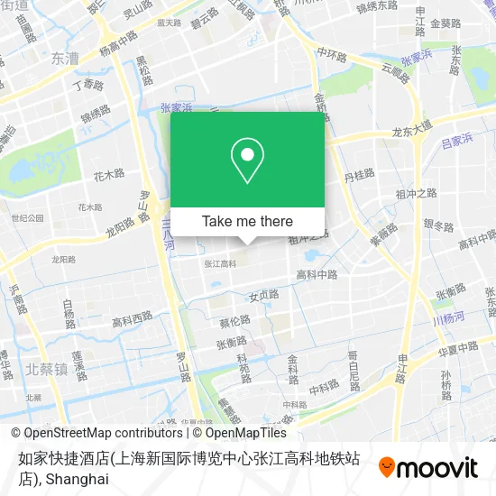 如家快捷酒店(上海新国际博览中心张江高科地铁站店) map