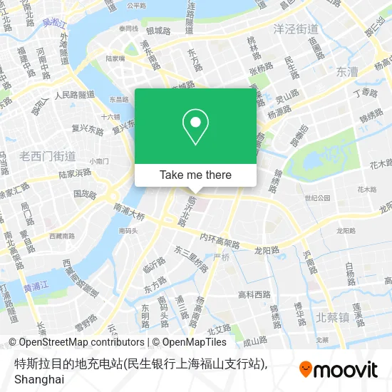 特斯拉目的地充电站(民生银行上海福山支行站) map