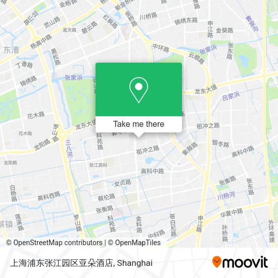 上海浦东张江园区亚朵酒店 map
