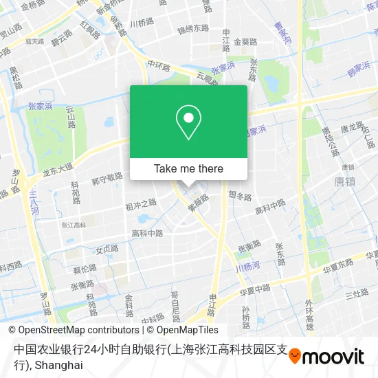 中国农业银行24小时自助银行(上海张江高科技园区支行) map