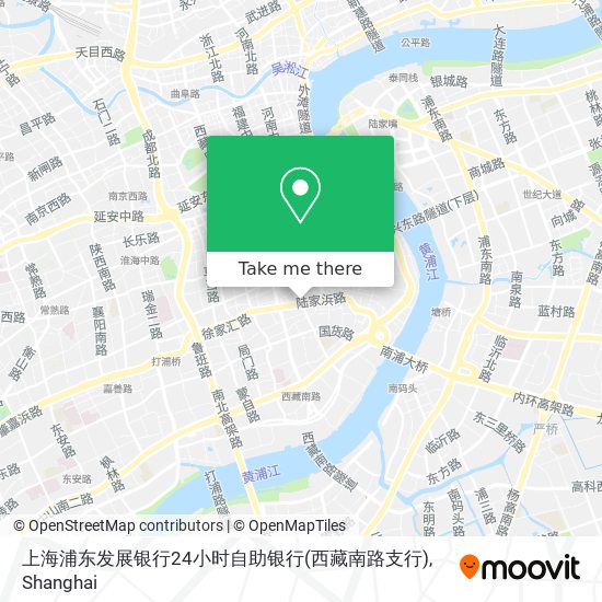 上海浦东发展银行24小时自助银行(西藏南路支行) map