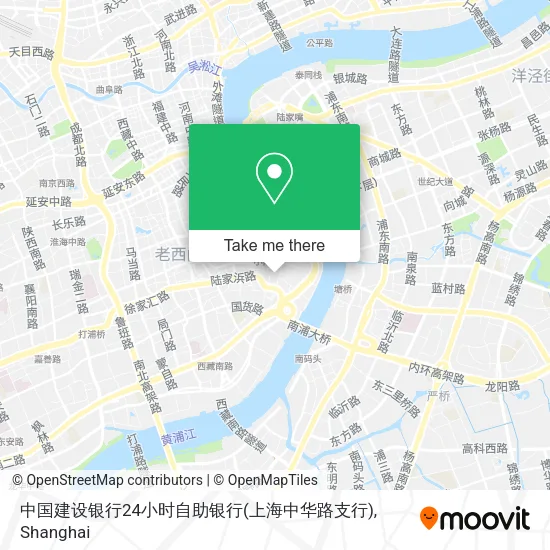 中国建设银行24小时自助银行(上海中华路支行) map