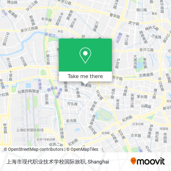 上海市现代职业技术学校国际旅职 map