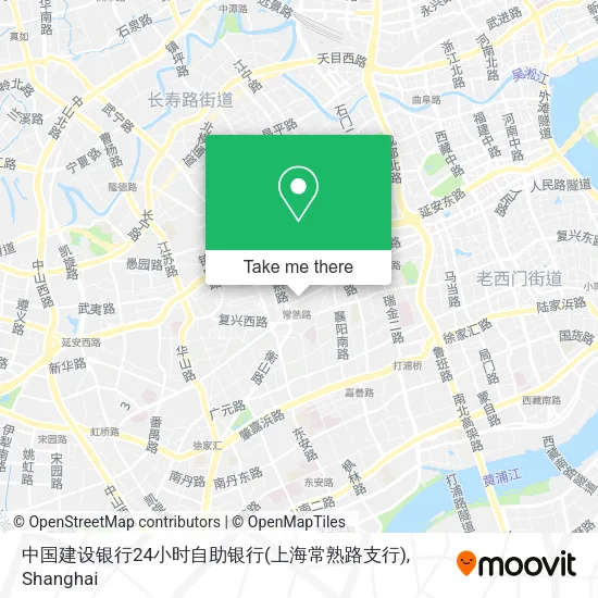 中国建设银行24小时自助银行(上海常熟路支行) map
