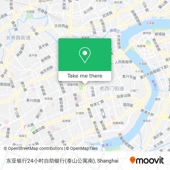 东亚银行24小时自助银行(泰山公寓南) map