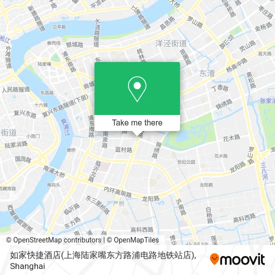 如家快捷酒店(上海陆家嘴东方路浦电路地铁站店) map