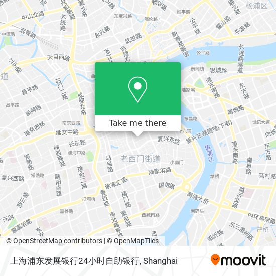 上海浦东发展银行24小时自助银行 map