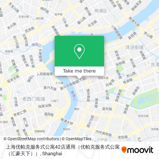 上海优帕克服务式公寓42店通用（优帕克服务式公寓（汇豪天下）） map
