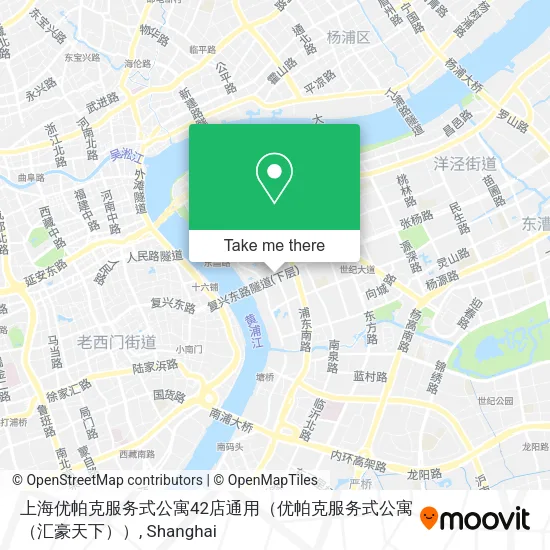 上海优帕克服务式公寓42店通用（优帕克服务式公寓（汇豪天下）） map