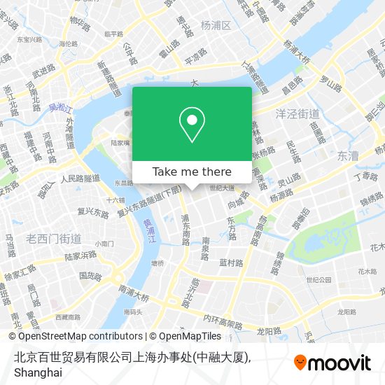 北京百世贸易有限公司上海办事处(中融大厦) map