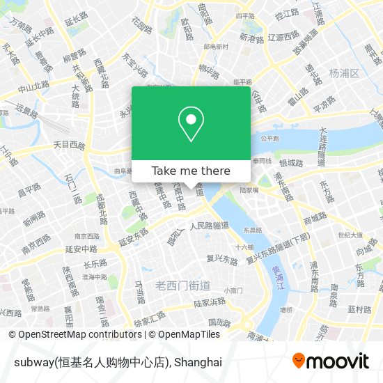 subway(恒基名人购物中心店) map