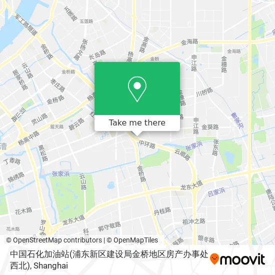 中国石化加油站(浦东新区建设局金桥地区房产办事处西北) map