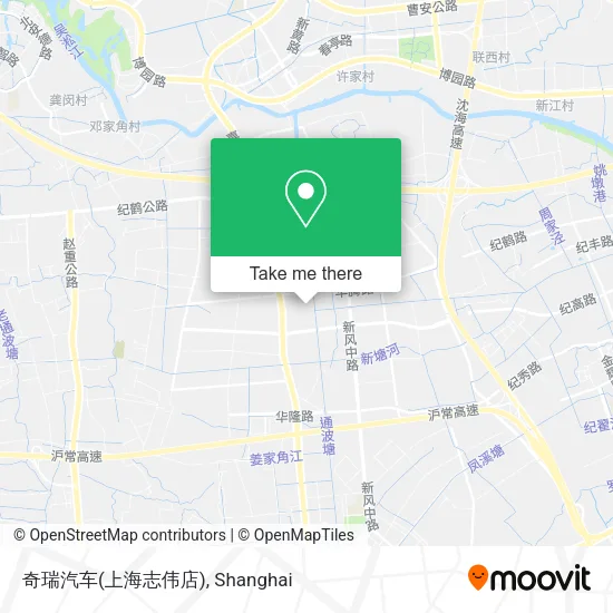 奇瑞汽车(上海志伟店) map