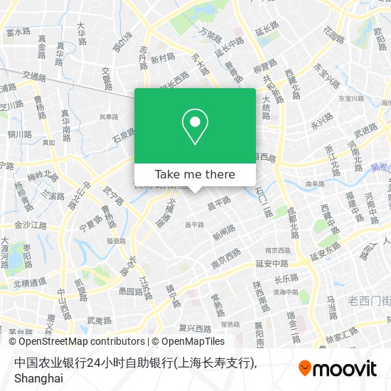 中国农业银行24小时自助银行(上海长寿支行) map