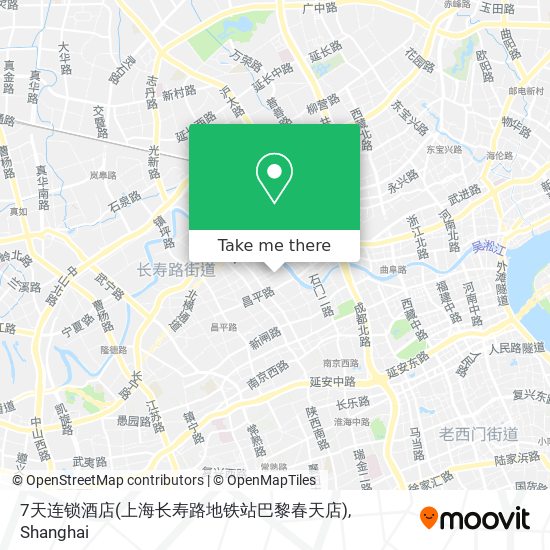 7天连锁酒店(上海长寿路地铁站巴黎春天店) map