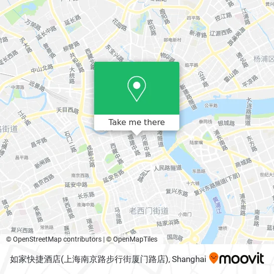 如家快捷酒店(上海南京路步行街厦门路店) map