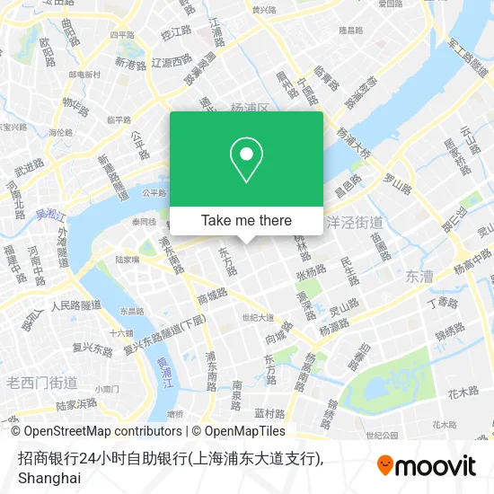招商银行24小时自助银行(上海浦东大道支行) map