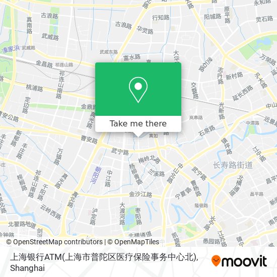 上海银行ATM(上海市普陀区医疗保险事务中心北) map
