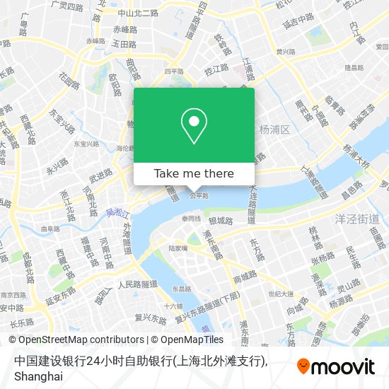 中国建设银行24小时自助银行(上海北外滩支行) map
