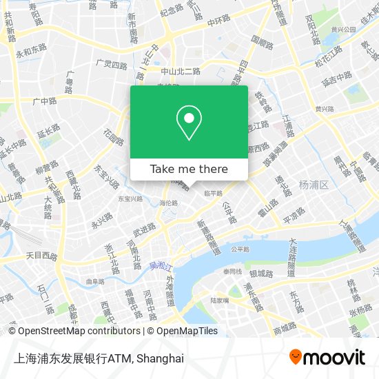 上海浦东发展银行ATM map
