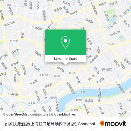 如家快捷酒店(上海虹口足球场四平路店) map