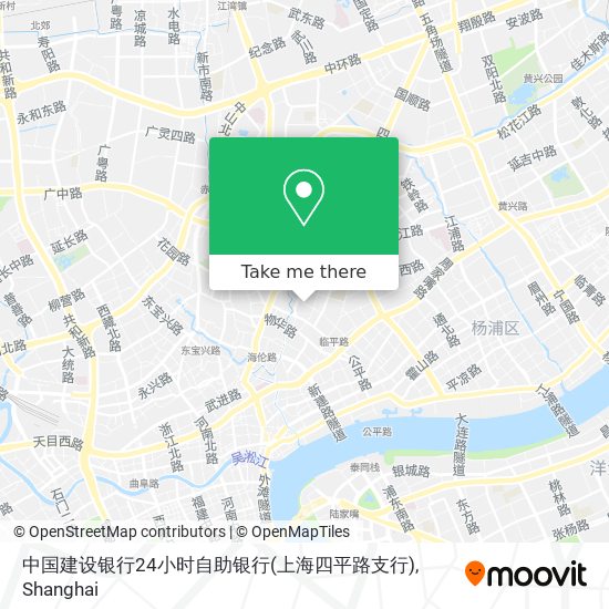 中国建设银行24小时自助银行(上海四平路支行) map