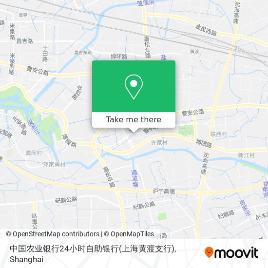 中国农业银行24小时自助银行(上海黄渡支行) map