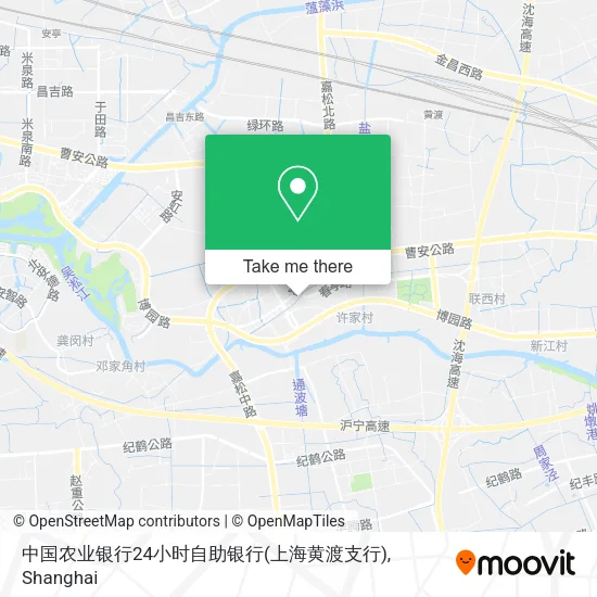 中国农业银行24小时自助银行(上海黄渡支行) map