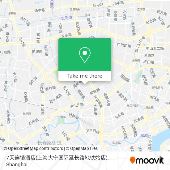 7天连锁酒店(上海大宁国际延长路地铁站店) map