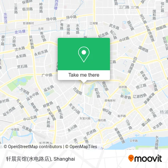 轩晨宾馆(水电路店) map