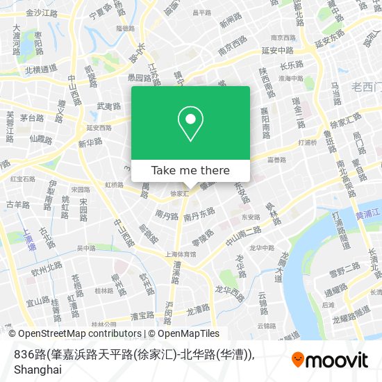 836路(肇嘉浜路天平路(徐家汇)-北华路(华漕)) map