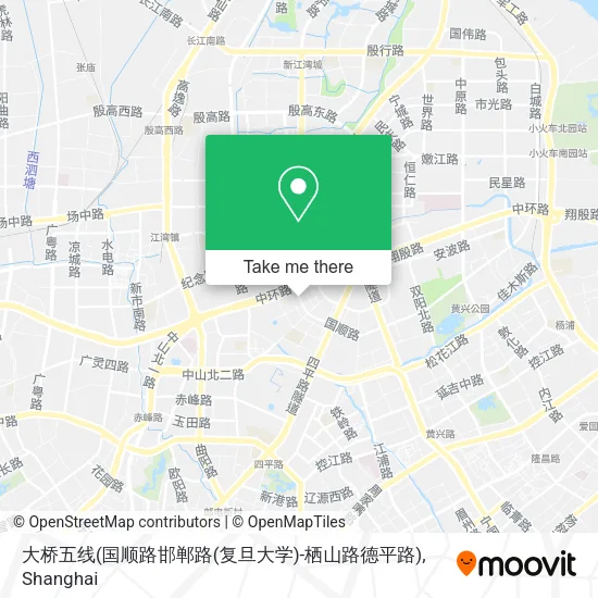 大桥五线(国顺路邯郸路(复旦大学)-栖山路德平路) map