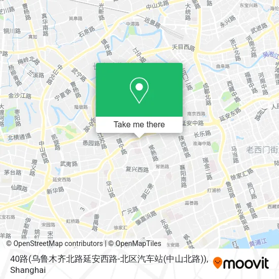 40路(乌鲁木齐北路延安西路-北区汽车站(中山北路)) map