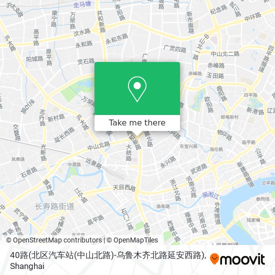 40路(北区汽车站(中山北路)-乌鲁木齐北路延安西路) map