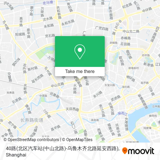 40路(北区汽车站(中山北路)-乌鲁木齐北路延安西路) map