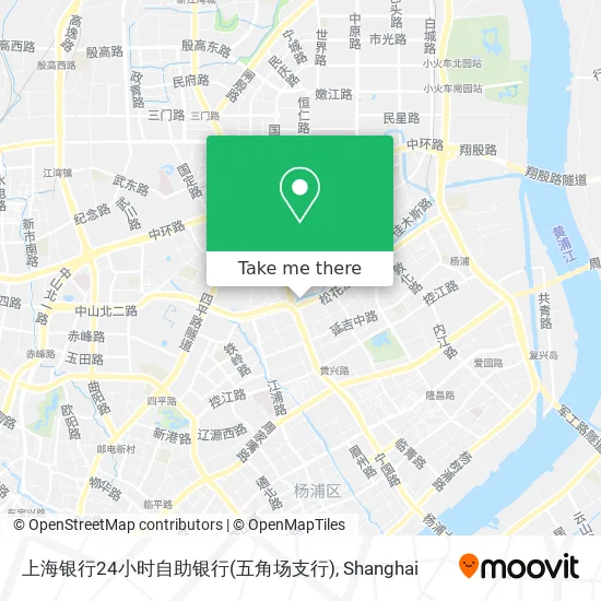 上海银行24小时自助银行(五角场支行) map