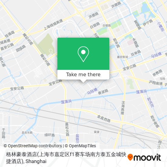 格林豪泰酒店(上海市嘉定区f1赛车场南方泰五金城快捷酒店) map