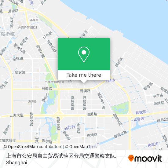 上海市公安局自由贸易试验区分局交通警察支队 map
