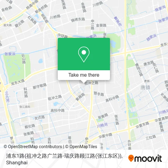浦东1路(祖冲之路广兰路-瑞庆路顾江路(张江东区)) map