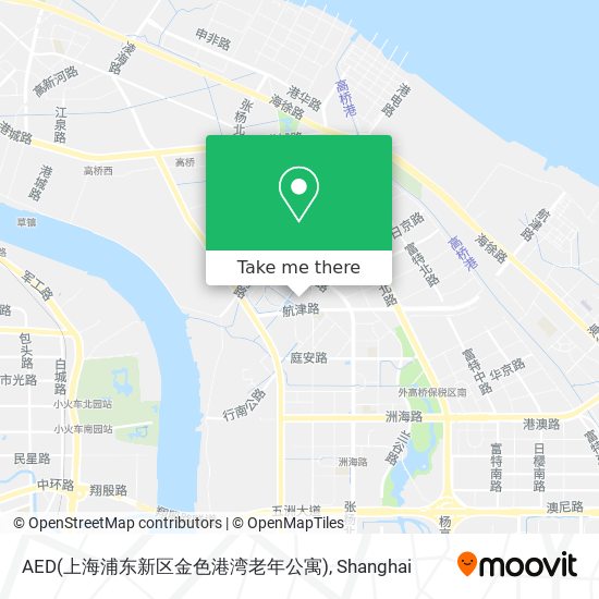 AED(上海浦东新区金色港湾老年公寓) map