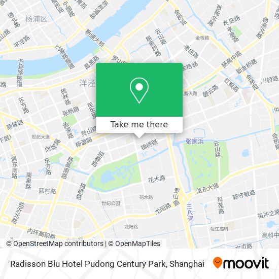 Radisson Blu Hotel Pudong Century Park map