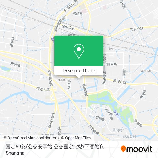嘉定69路(公交安亭站-公交嘉定北站(下客站)) map