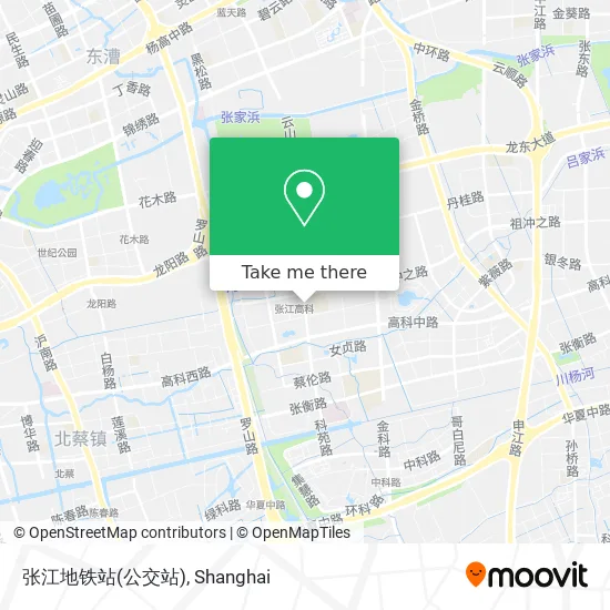 张江地铁站(公交站) map