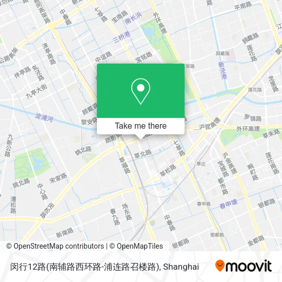 闵行12路(南辅路西环路-浦连路召楼路) map
