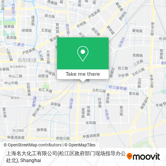 上海名大化工有限公司(松江区政府部门现场指导办公处北) map