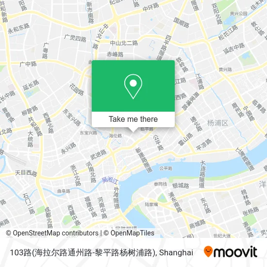 103路(海拉尔路通州路-黎平路杨树浦路) map