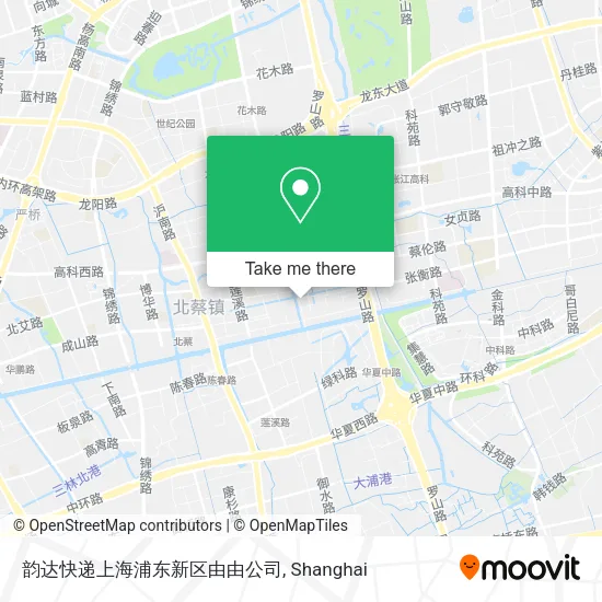 韵达快递上海浦东新区由由公司 map