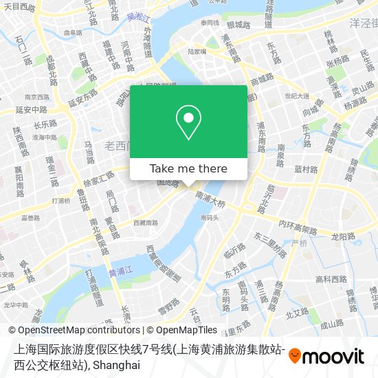 上海国际旅游度假区快线7号线(上海黄浦旅游集散站-西公交枢纽站) map