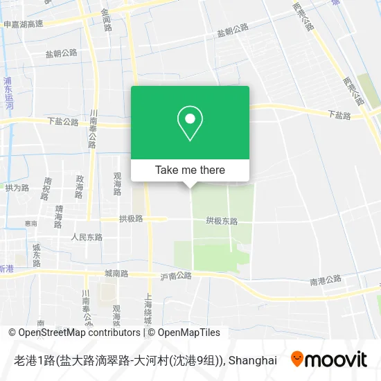 老港1路(盐大路滴翠路-大河村(沈港9组)) map