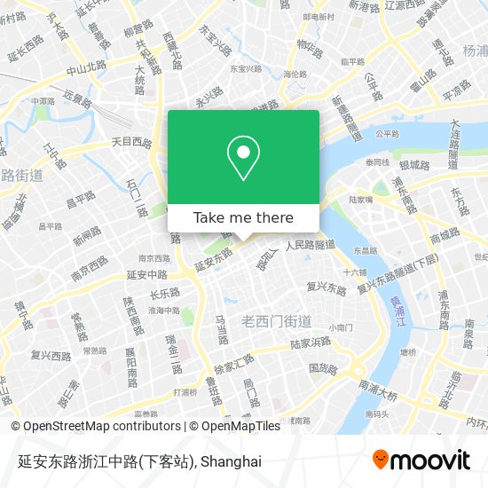 延安东路浙江中路(下客站) map